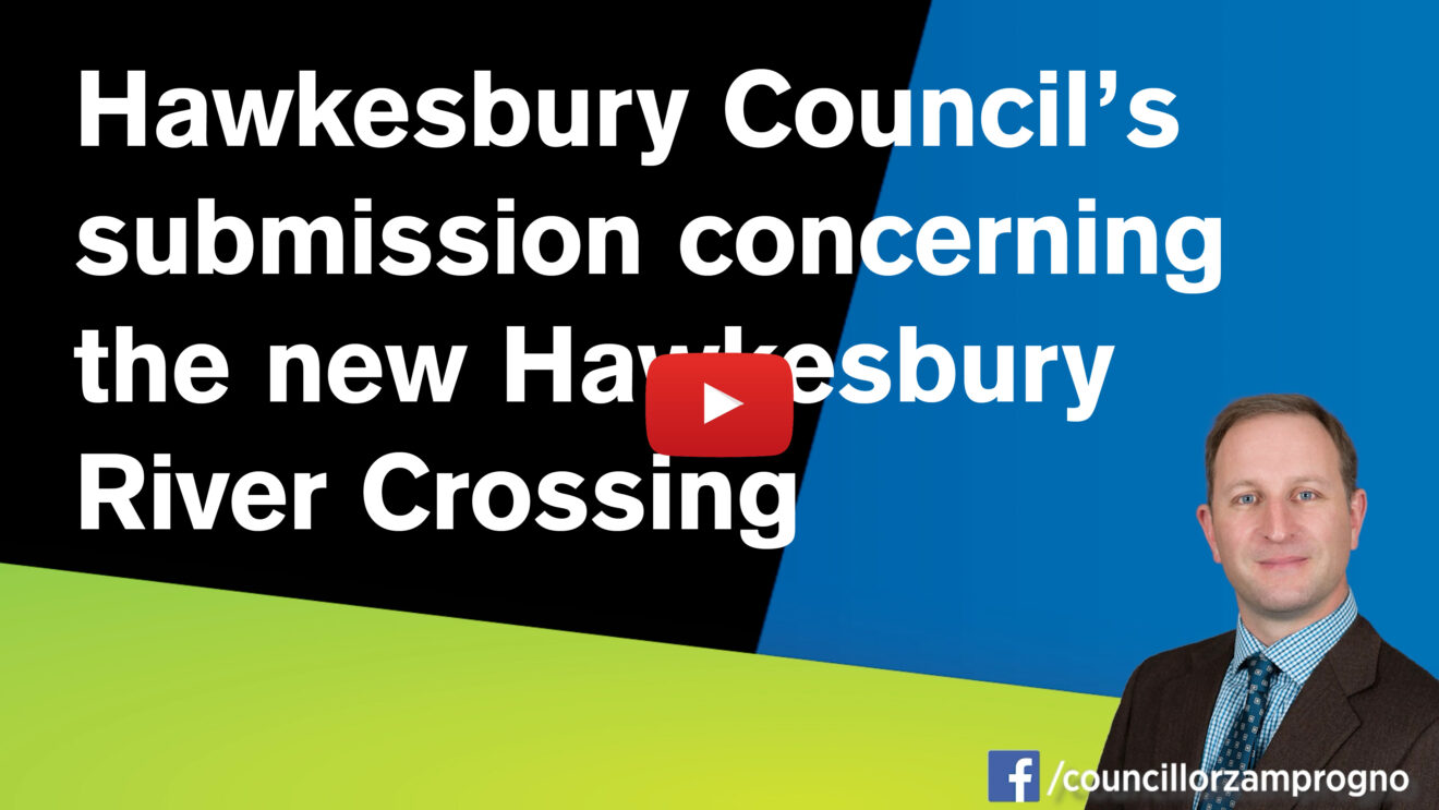 Hawkesbury Council's position concerning the new Hawkesbury River bridge