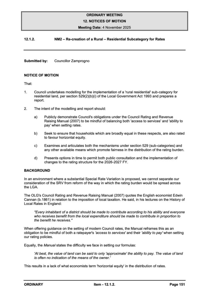 Notice of Motion on Rating Fairness