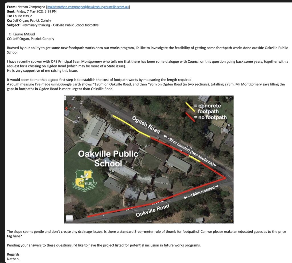 Oakville Public School - Advocacy I've made over the years to get this moving.