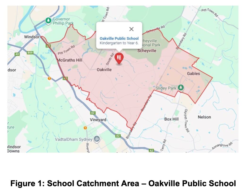 The Catchment area of Oakville Public School - extending into the Gables because there is no public school to service this community.